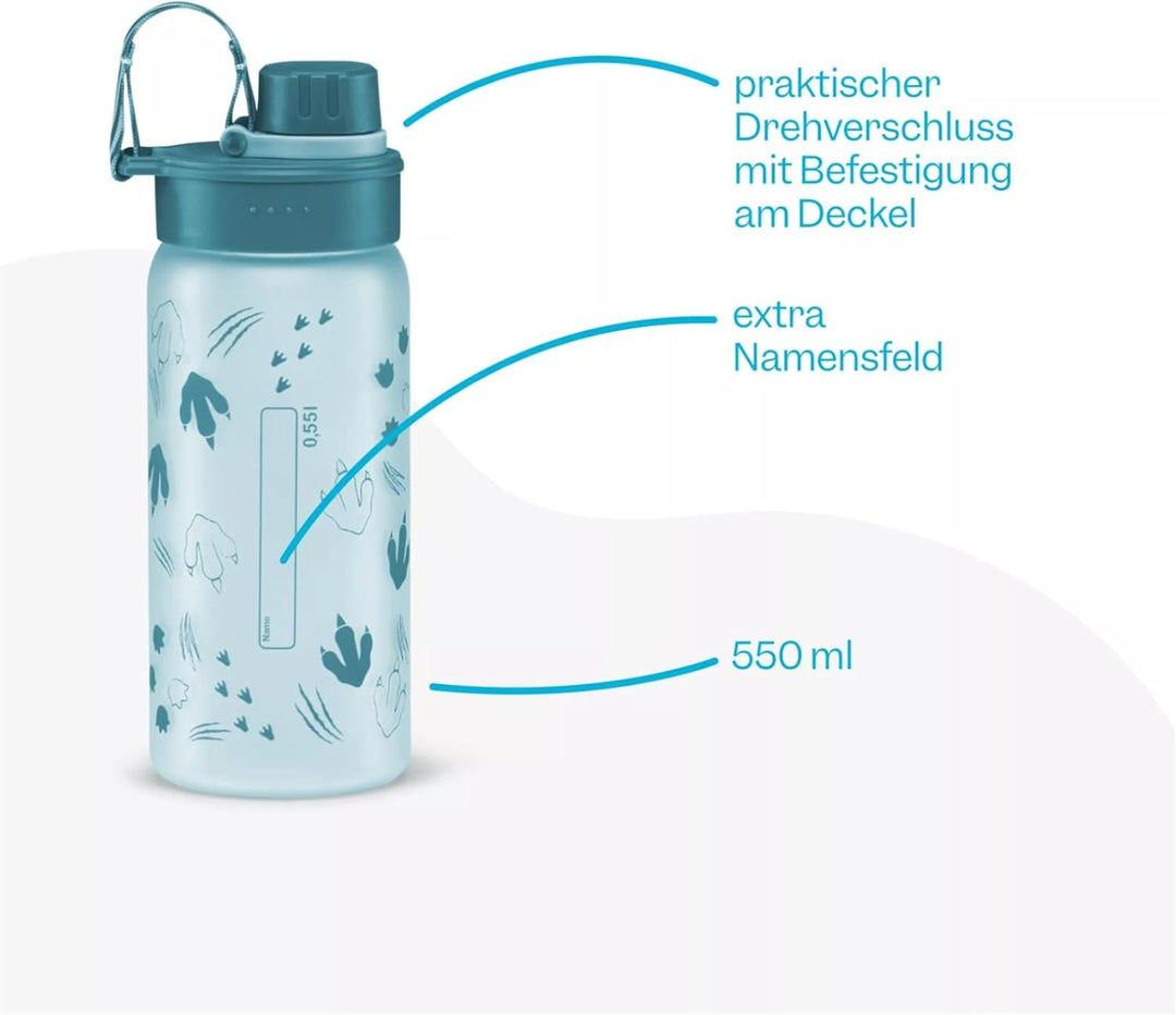 ergobag Trinkflasche BPA-frei 550 ml, auslaufsicher und Kohlensäure geeignet, spülmaschinengeeignet,