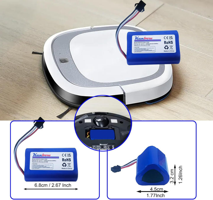 3200mAh Li-ion akku, Ersatzakku für Ecovacs Deebot Slim 1,Slim2, Slim10, Batterien für ecovacs D36A,