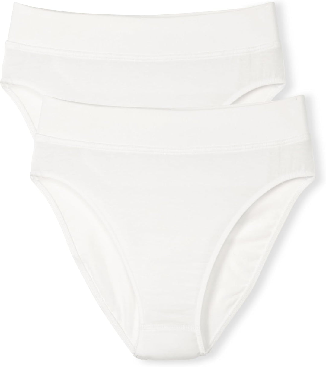 CALIDA Elastic Duopack Slip Damen, im Doppelpack, high Waist 32-34 Weiss, 32-34 Wei&#xDF;