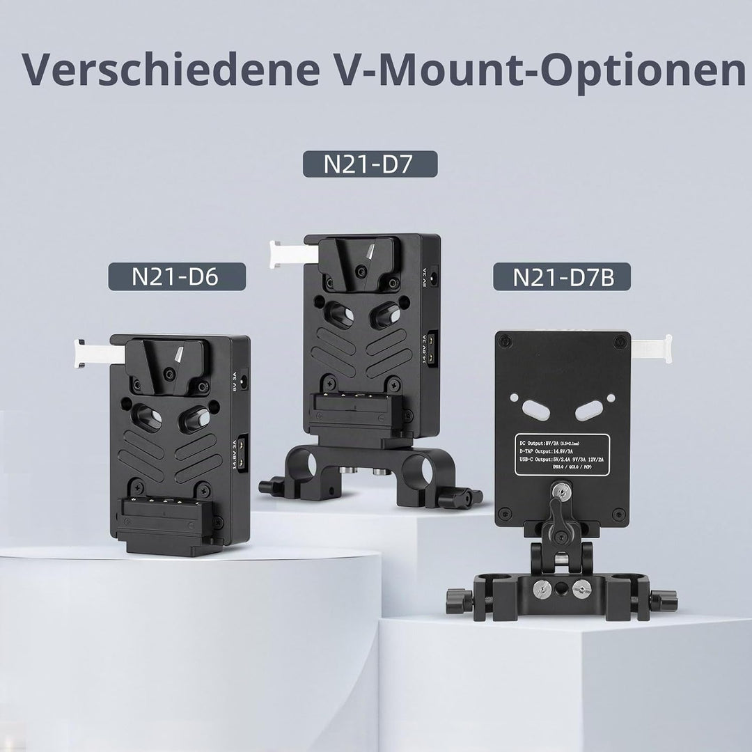 Nitze V Mount Battery Plate,V Mount Akku Batterieplatte mit Zwei 14,8 V/3A D-Tap und einem 8V/3A DC