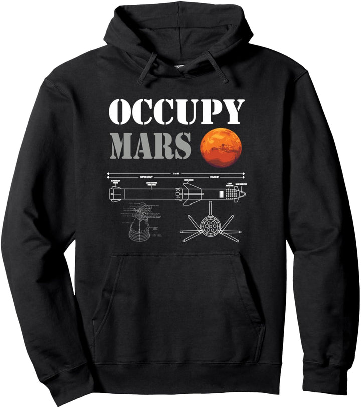 Occupy Mars starship rocket Pullover Hoodie