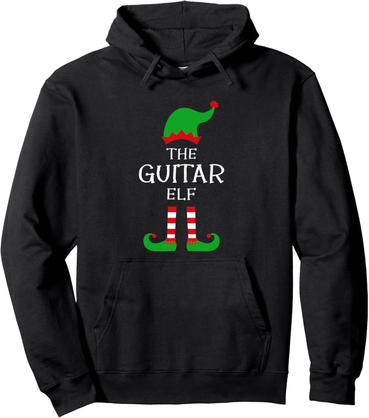 The Guitar Elf Matching Family Group Idea Funny Christmas Pullover Hoodie