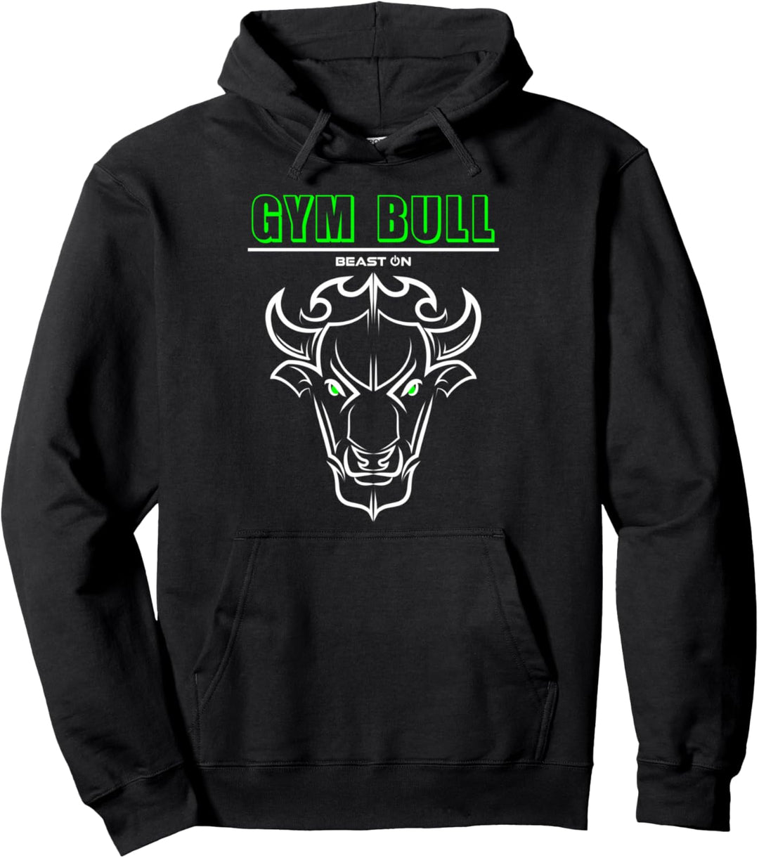 Gym Bulle Kopf Grün Gym Workout Fitness Training Bodybuilder Pullover Hoodie