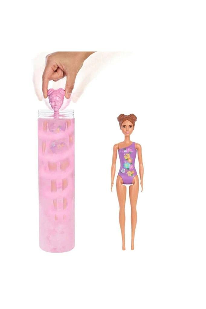 Barbie GTR95 - Color Reveal Puppe mit 7 Überraschungen (Strandrock, Schuhe, Handtuch & Zubehör), Far