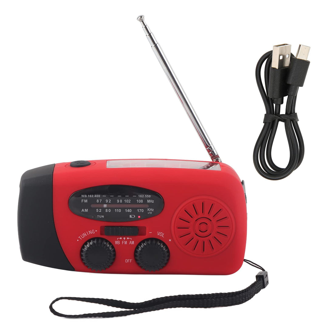 Elprico Aufziehbares Solarradio, AM/FM/WB-Wetterradio Notfall-Solar-Handkurbel-Dynamo mit LED-Tasche