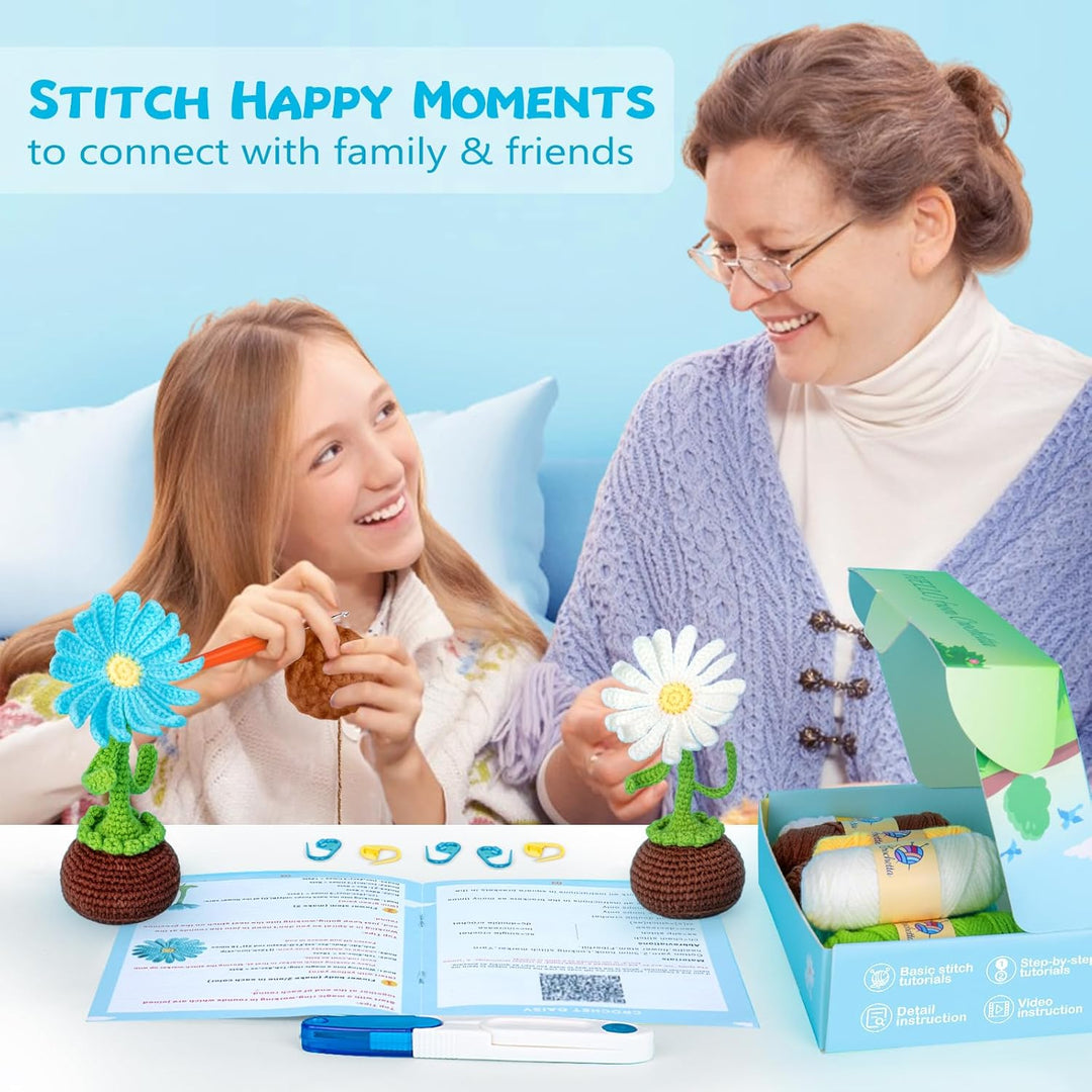CROCHETTA Häkelset für Anfänger, Häkel-Starter-Set mit Schritt-für-Schritt-Video-Tutorials, Anfänger