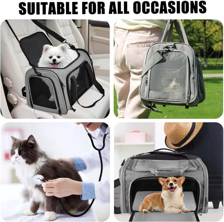 40*25*25cm Katzentransporttasche Haustiertasche kleine, 3kg Faltbare Transportbox Katze mit Schulter