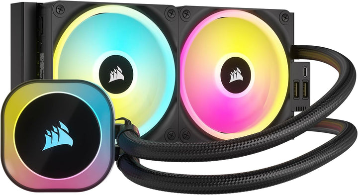 CORSAIR iCUE LINK H100i RGB Flüssig-CPU-Kühler - 240mm AIO - QX120 RGB-Lüfter - Passend Für Intel® L