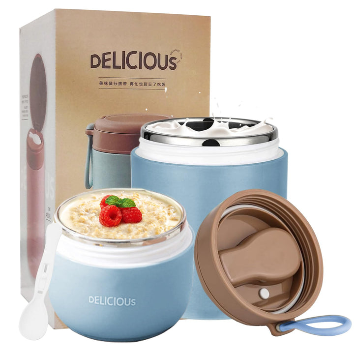 Chedin Müslibecher To Go mit Deckel, Edelstahl Porridge Becher 730ml Auslaufsicher joghurtbecher to