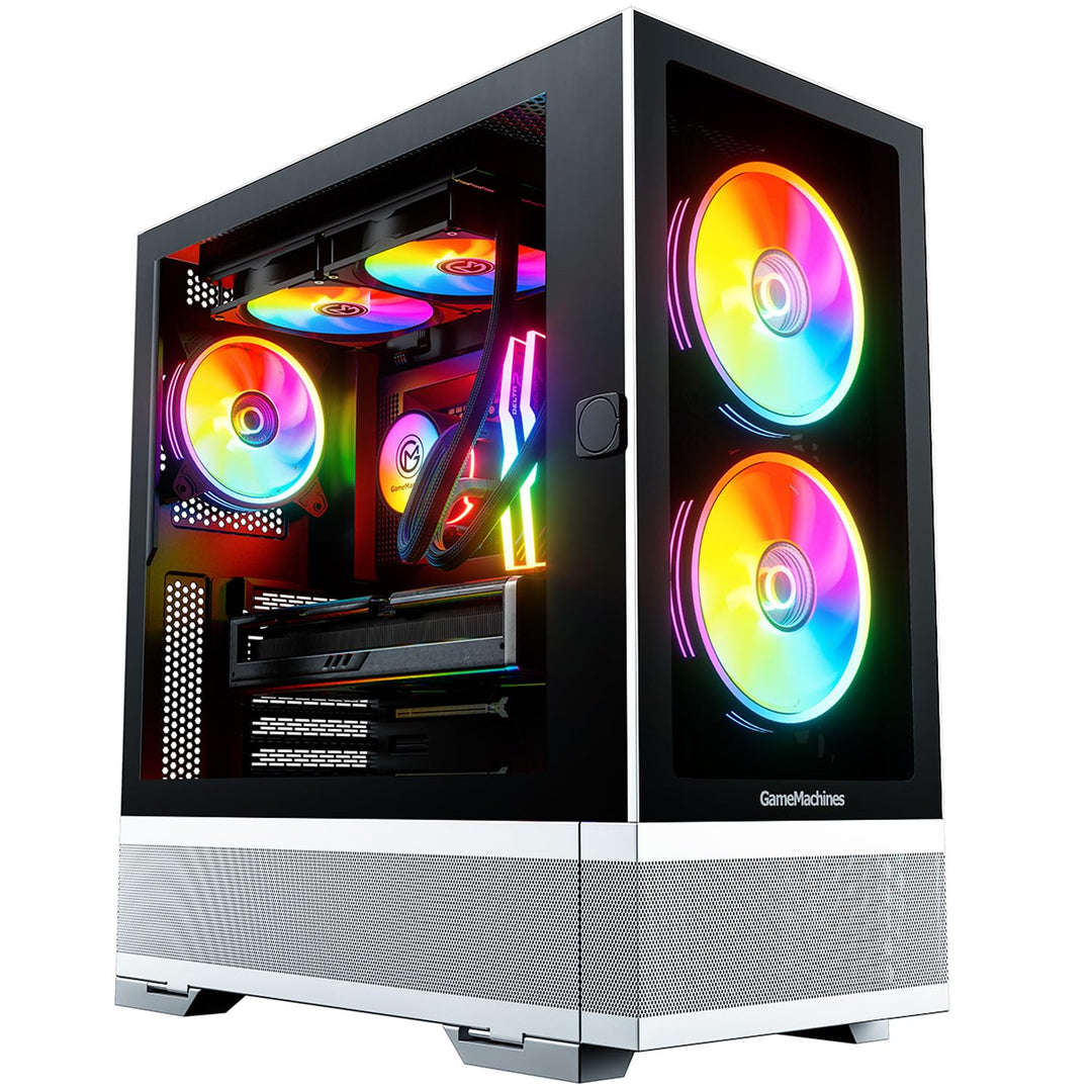 GameMachines Element, Snow Edition, ATX PC Gaming Gehäuse, inklusive 3 A-RGB Lüfter Element Weiss, E