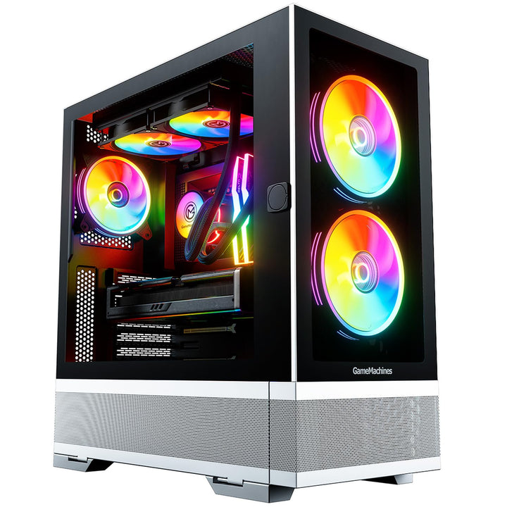 GameMachines Element, Snow Edition, ATX PC Gaming Gehäuse, inklusive 3 A-RGB Lüfter Element Weiss, E