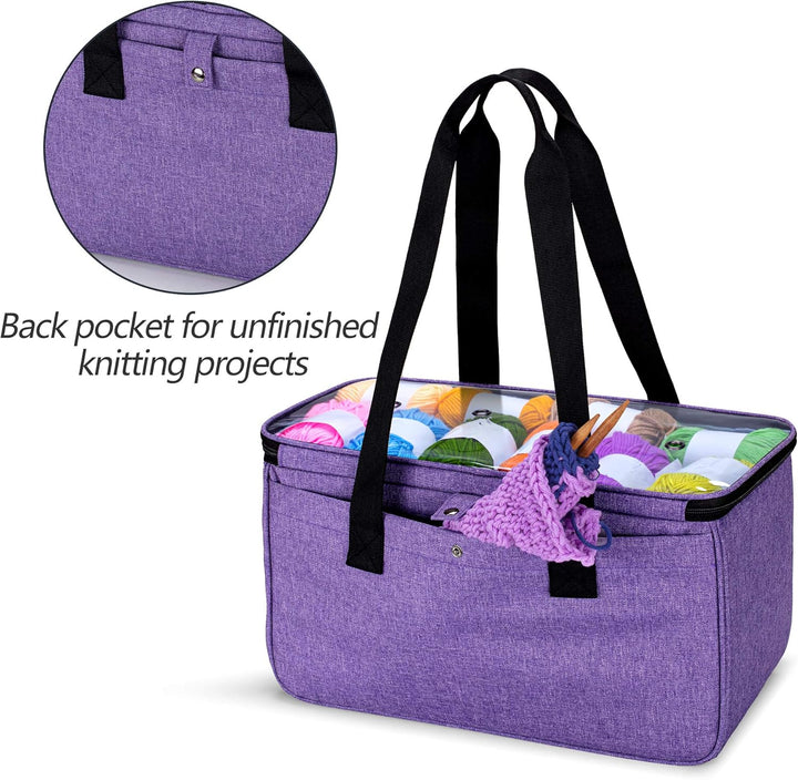 Yarwo Tasche für Garnaufbewahrung, Stricktasche zur Aufbewahrung von Wolle, Handarbeitstasche mit Gr