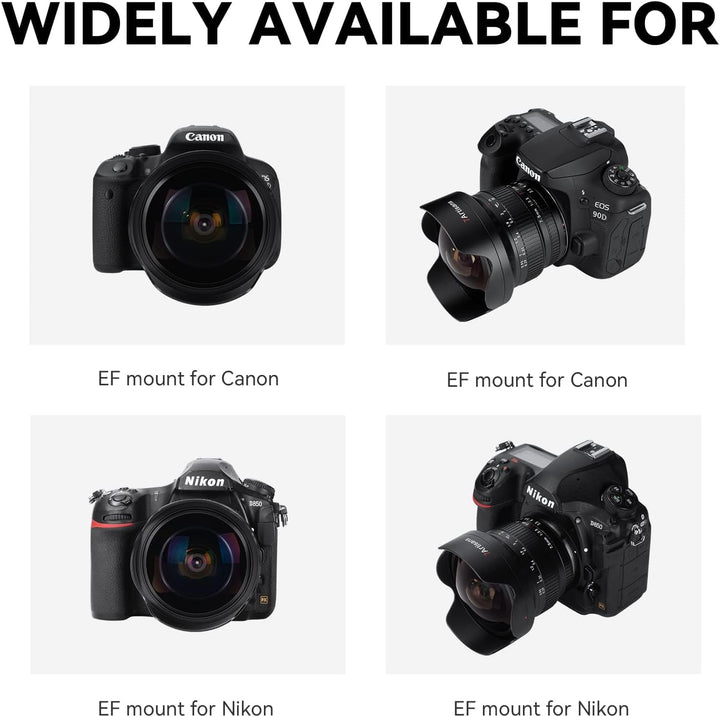 7artisans MF 7,5 mm F3.5 APS-C 205° Ultra-Weitwinkel-Manuelles Fischaugenobjektiv, kompatibel mit Ni