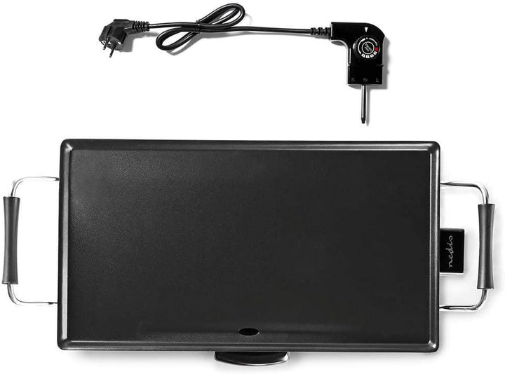 Nedis FCTE110EBK50 Teppanyaki-Grill – 50cm Grillplatte – 2.000W – Temperaturregelung – Antihaftbesch