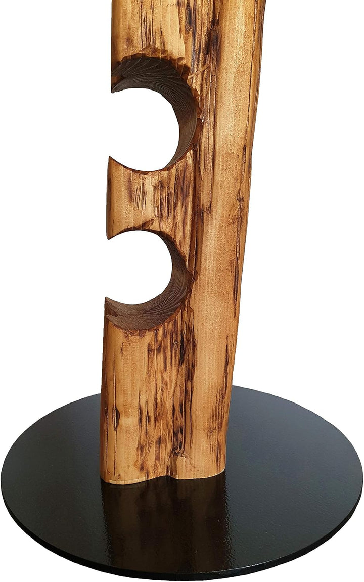 Wood & Wishes – Rustikaler Weinständer, Weinregal, Weinhalter aus massivem Holz; gefertigt in Handar