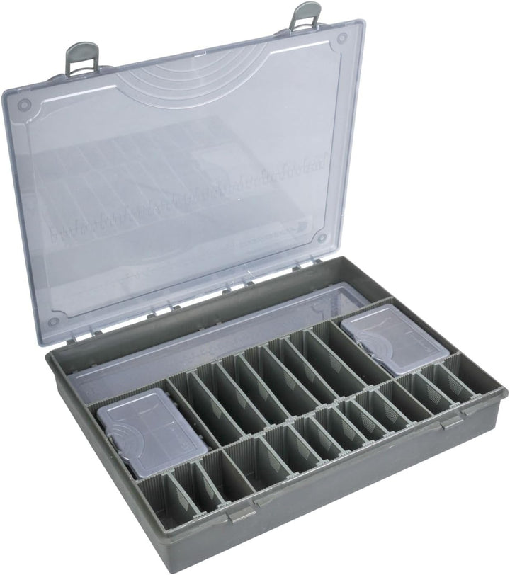 Strategy Tackle Box System 37x30x6cm - 1 Tacklebox + 5 Zubehörboxen für Karpfentackle, Angelbox für