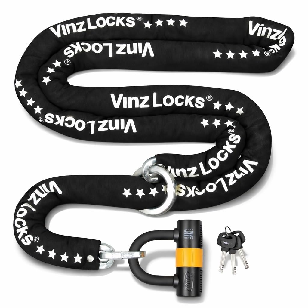 VINZ Trivor Kettenschloss ø10,5mm | ART 4 Zertifikat | Motorradschloss Kette Mopedschloss | sicheres