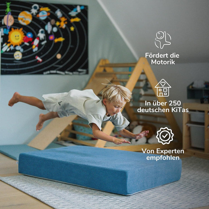 malwim Cord Hüpfmatratze für Kinder – 107x70x17cm | Indoor Sprungmatte – Made in Germany | Weich, Si