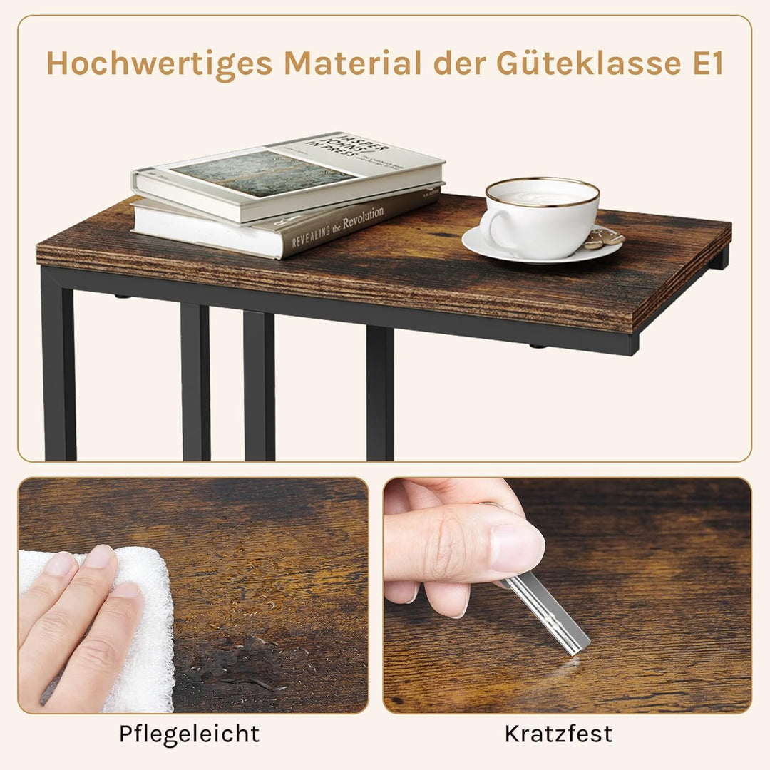 WOLTU Beistelltisch 2er Set Kaffeetisch Couchtisch Sofatisch Nachttisch Betttisch Laptoptisch, Geste