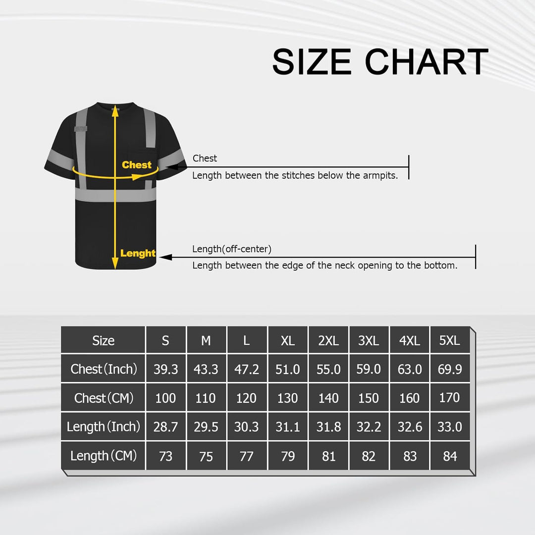 Warnschutz T-shirt, Warn Tshirt Herren mit Reflektierenden Streifen, Warnschutz T-shirt Baumwolle fü