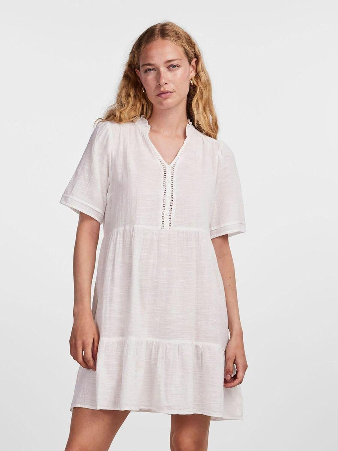 PIECES Damen Pcjeanita Ss Dress Kleid S Cloud Dancer, S Cloud Dancer