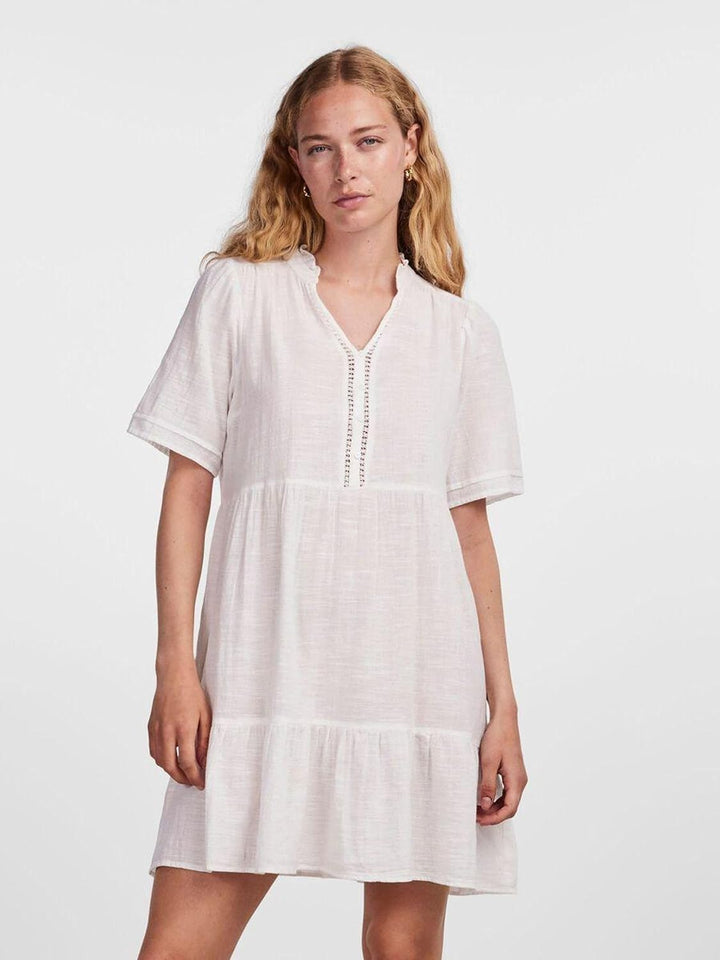 PIECES Damen Pcjeanita Ss Dress Kleid S Cloud Dancer, S Cloud Dancer