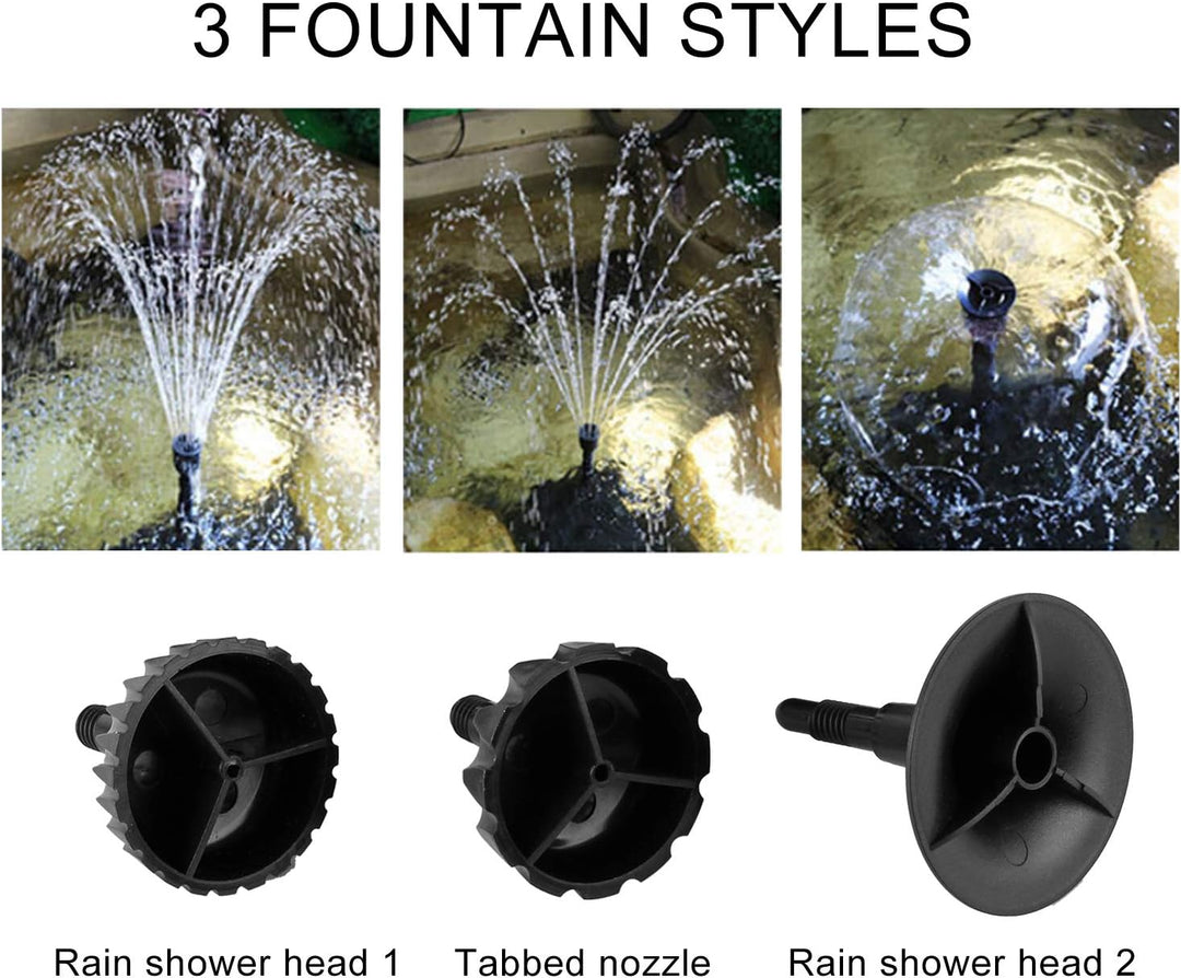 Forever Speed 4 in 1 Teichpumpe Springbrunnenpumpe mit Filter, 5W/9W/11W UV-Klärer, 1000l/h-2500l/h,