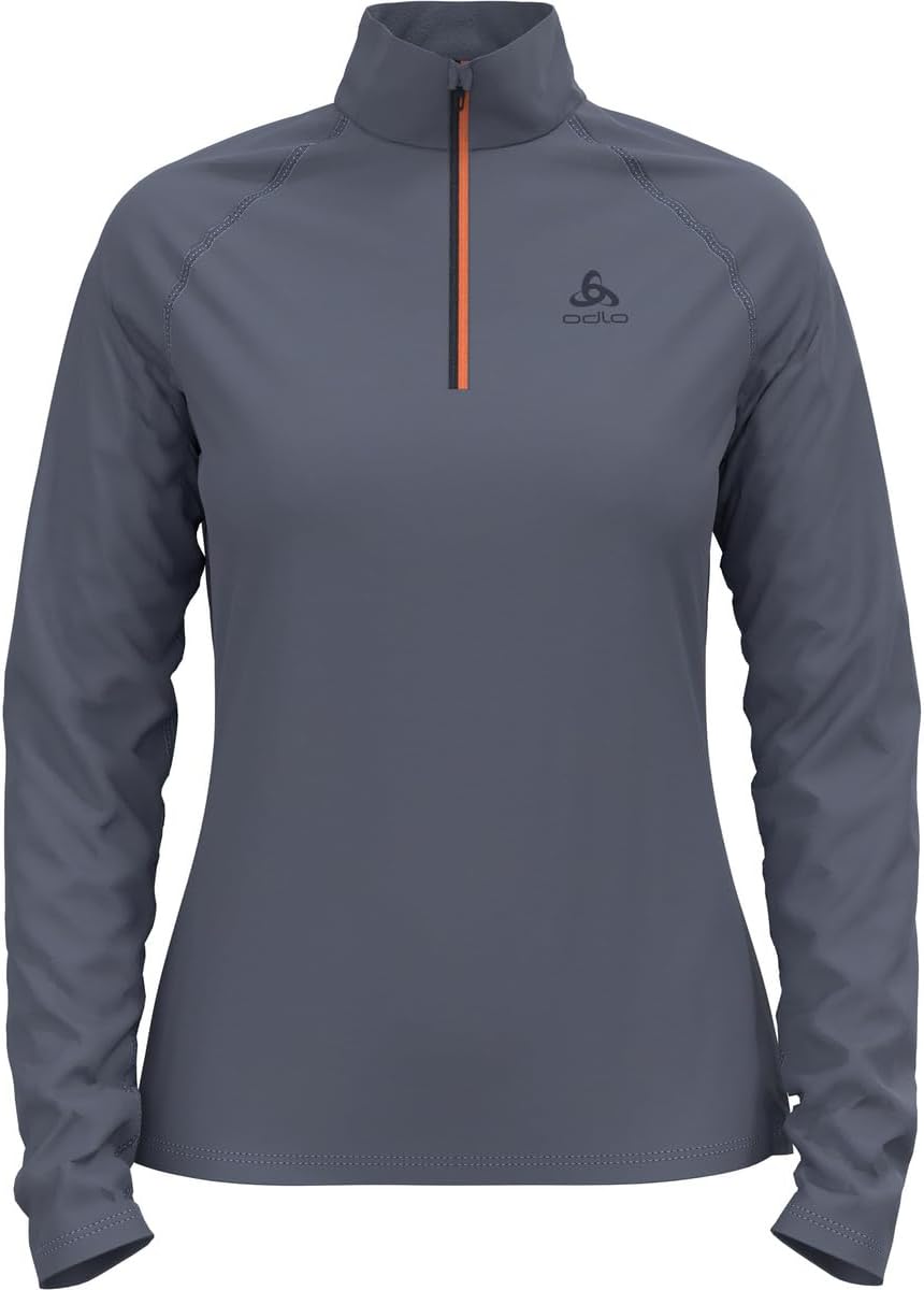 Odlo Damen Besso_542471 Mid Layer mit Reissverschluss XL Folkstone Gray, XL Folkstone Gray