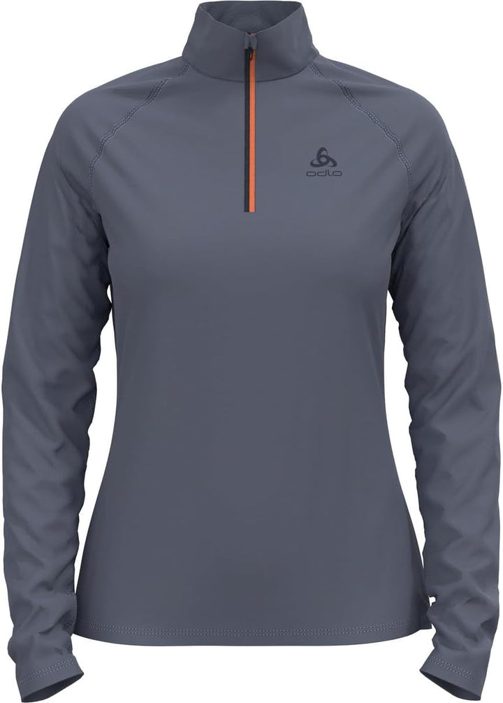Odlo Damen Besso_542471 Mid Layer mit Reissverschluss XL Folkstone Gray, XL Folkstone Gray