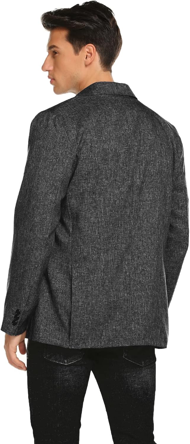 COOFANDY Freizeit Sakko Herren Blazer Regular Fit Modern Sportlich Männer Jackett XXL Schwarz, XXL S