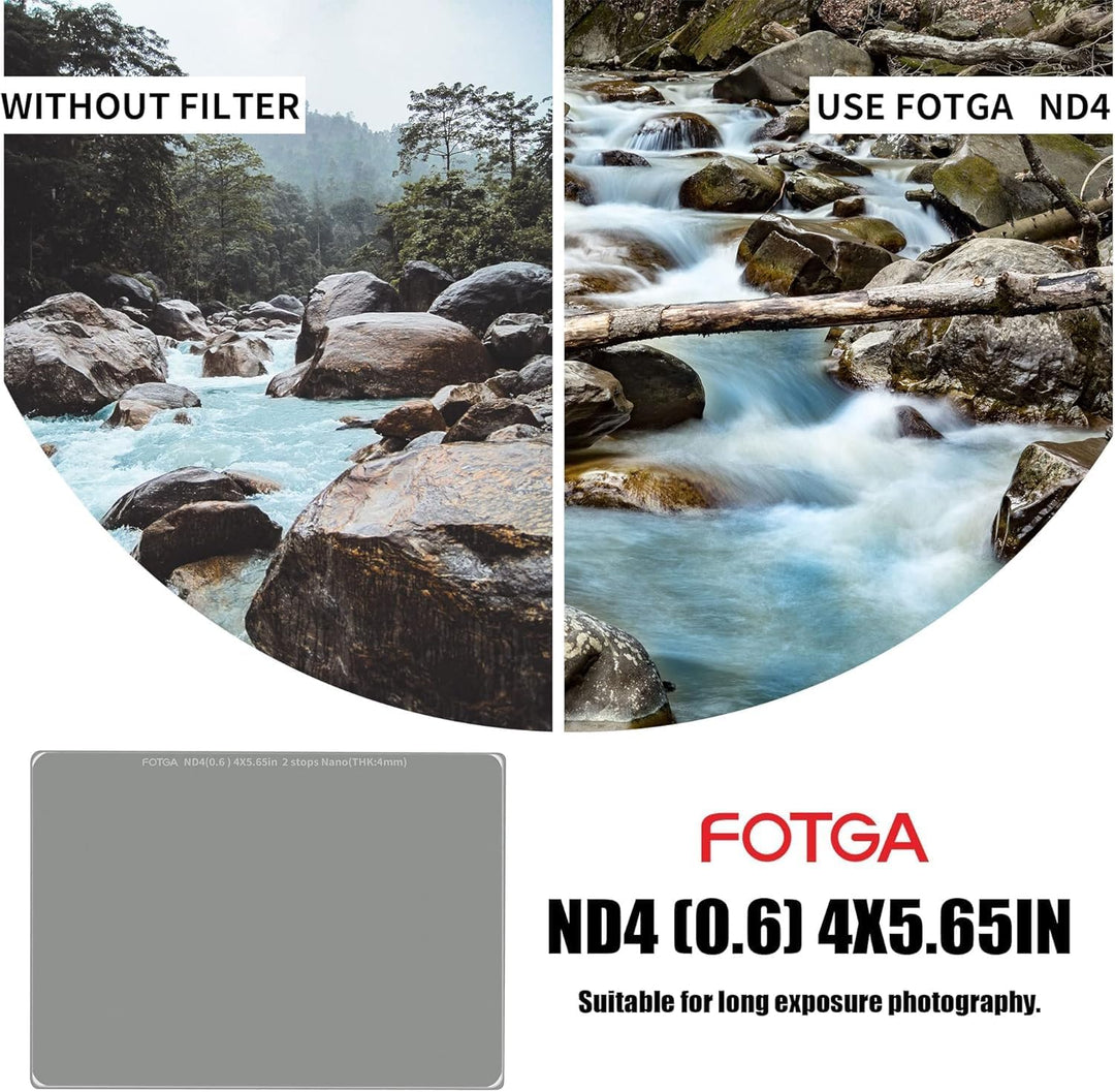 Hersmay Nano 4x5.65 ND4 Filter, Optisches Glas ND0.6 (2 Stops) Mehrschichtige Beschichtungen MC Cine
