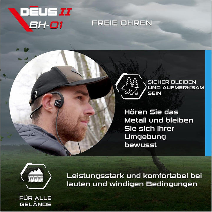 XP Metal Detectors BH-01 Kabelgebundene Kopfhörer mit Knochenleitung, entwickelt für XP Deus II - wa