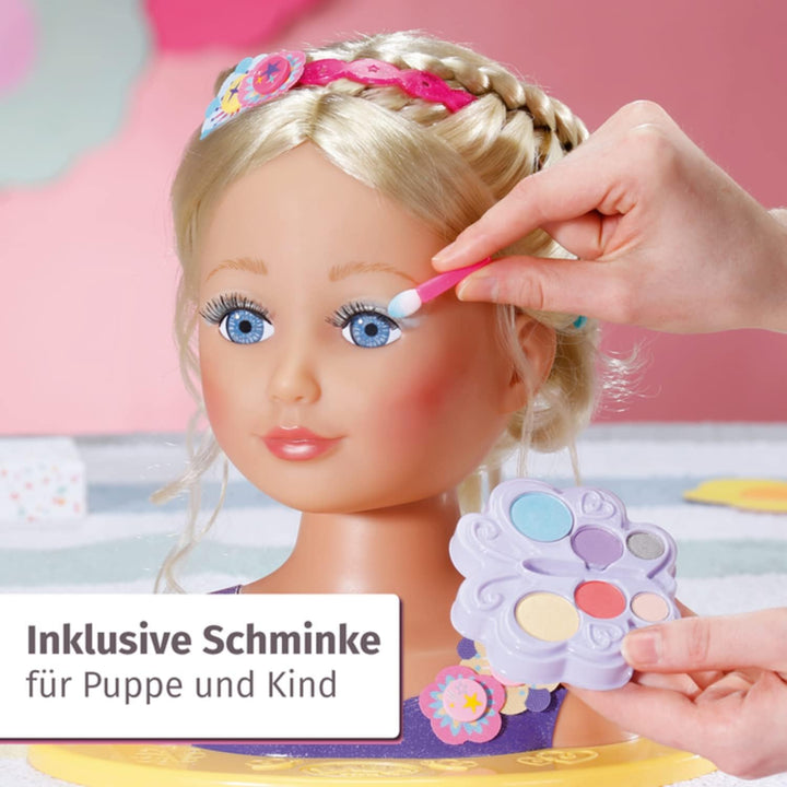 BABY born 825990 Sister Styling Head, Puppen-Frisierkopf zum Schminken, Stylen und Frisieren mit hoc