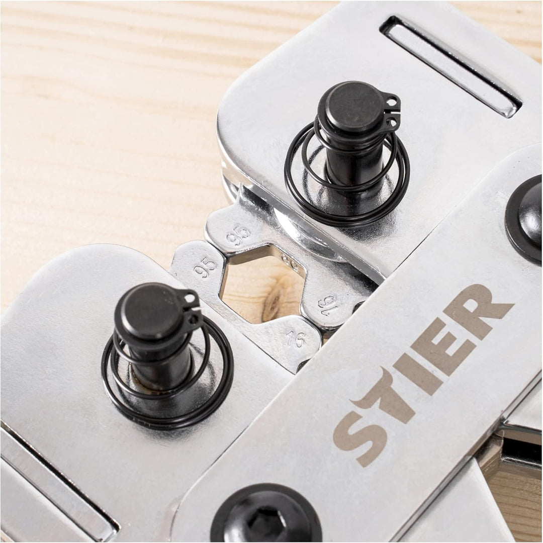 STIER Presszange 6-Kant, 6-120 mm², für Kabelschuhe & Verbinder, mechanischer Antrieb, wartungsarm,