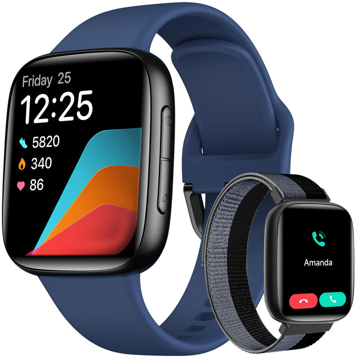 Smartwatch Damen, AMOLED 1,85" Smart Watch für iPhone/Samsung/Android(Telefonfunktion), Fitness Trac
