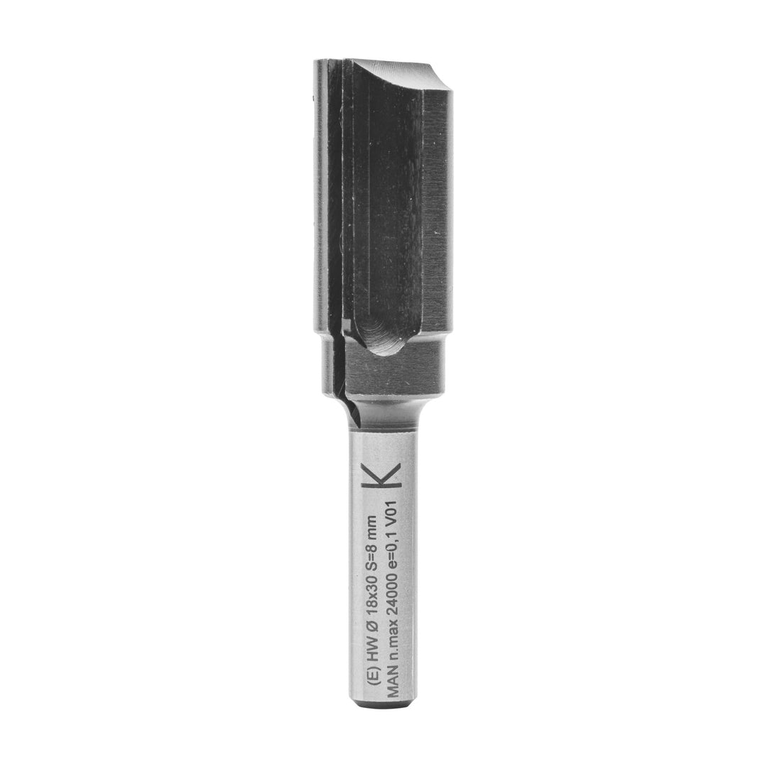 ENT 20048 Wendeplatten - Nutfräser HW, Schaft (S) 8 mm, Durchmesser (D) 18 mm, NL 30 mm, Z1, GL 74 m