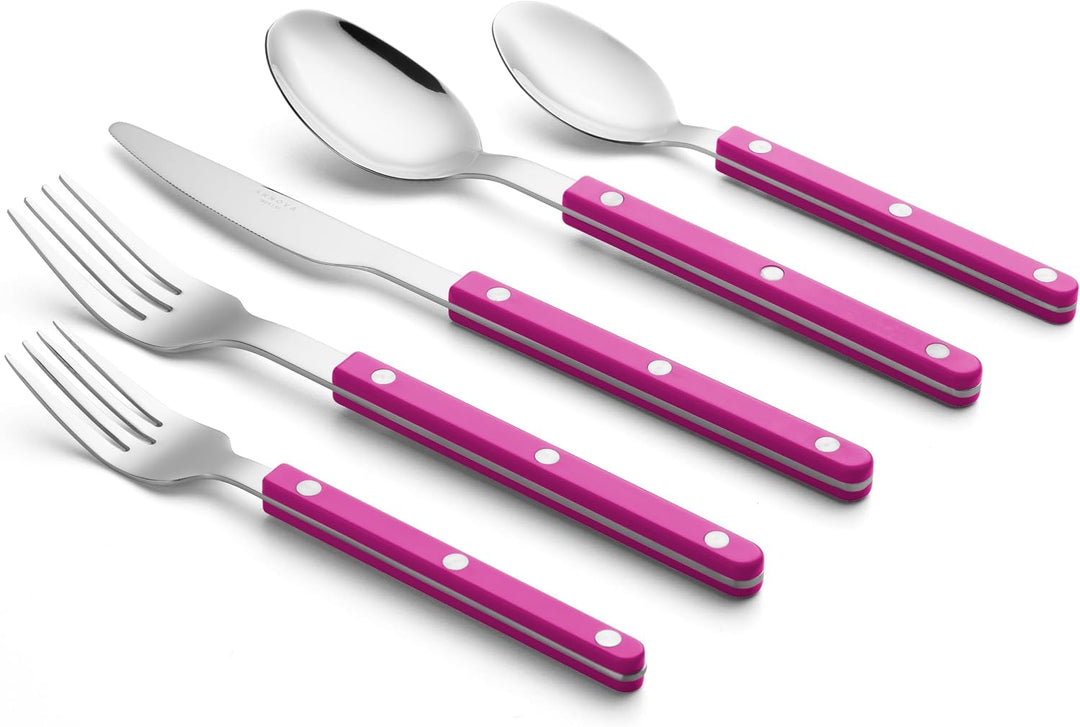 ANNOVA Besteckset, Retro/Nieten-Farbenfrohes Edelstahl-Geschirr Küchenbesteckset, enthält Tischmesse