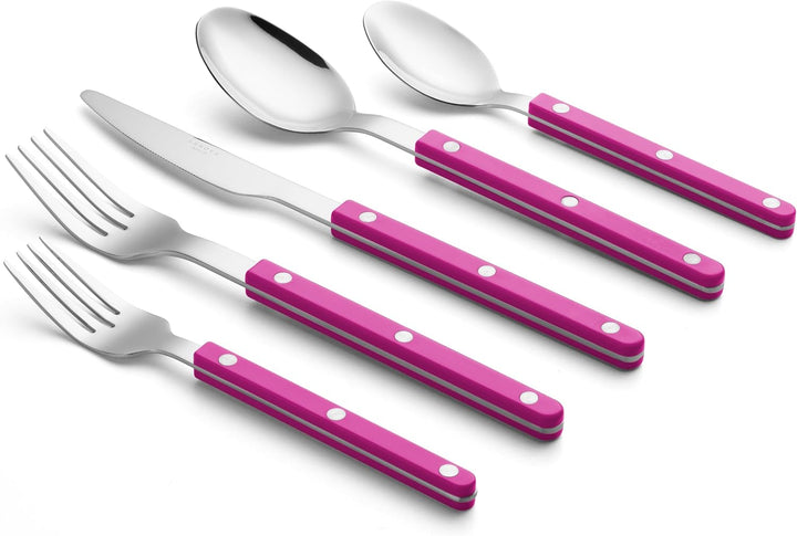 ANNOVA Besteckset, Retro/Nieten-Farbenfrohes Edelstahl-Geschirr Küchenbesteckset, enthält Tischmesse