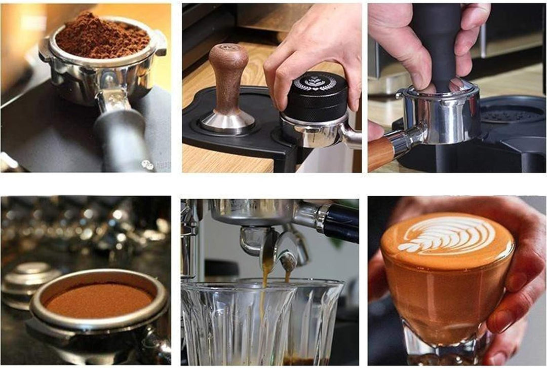 Fenteer Kaffee Bodenloser Siebträger für Kaffee 51mm Ersatz, Schwarzer Kunststoffgriff, 51 x 225 x 3