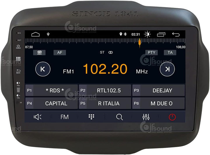 Personalisiertes Autoradio für Jeep Renegade Android GPS Bluetooth WiFi USB DAB+ Touchscreen 9" 4cor