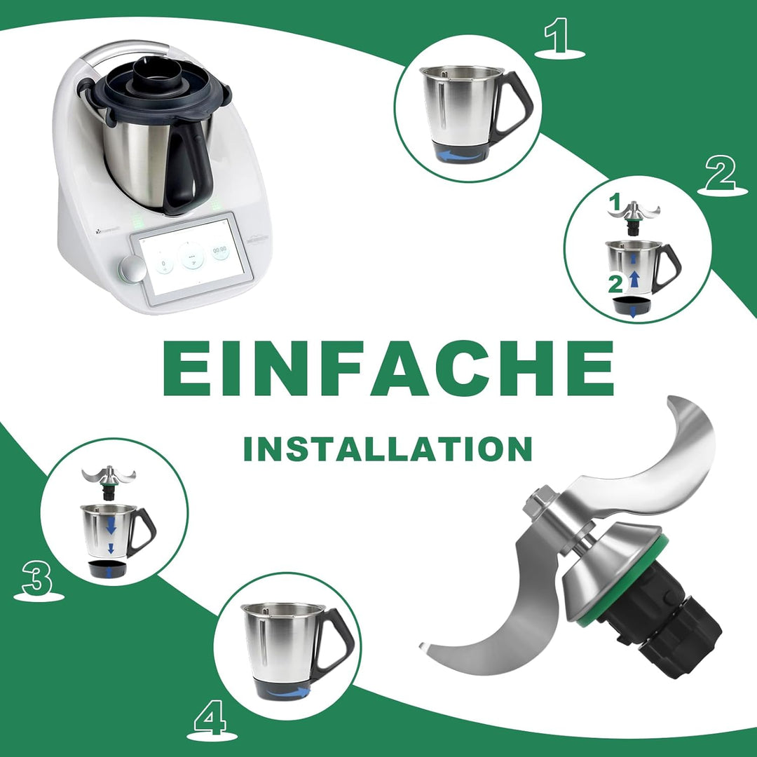 Knet-Teigmischer Kompatibel mit Thermomixx TM6 TM5, Teigmesser, Zubehör TM6 TM5 Ersatzmesser, Univer