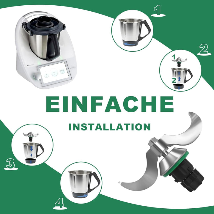 Knet-Teigmischer Kompatibel mit Thermomixx TM6 TM5, Teigmesser, Zubehör TM6 TM5 Ersatzmesser, Univer