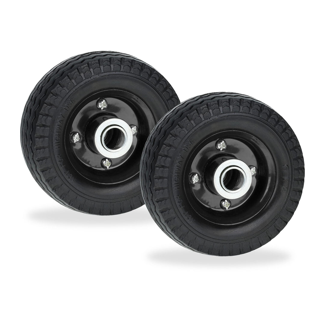 Relaxdays Rad für Roller, E-Scooter, 6x2", 2er Set, Vollgummi, Stahlfelge, Ersatzrad, pannensicher,