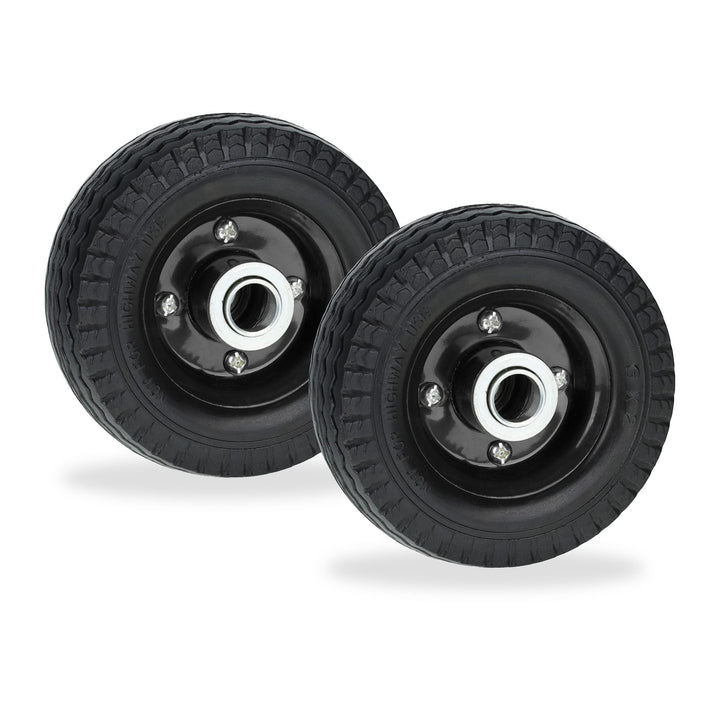 Relaxdays Rad für Roller, E-Scooter, 6x2", 2er Set, Vollgummi, Stahlfelge, Ersatzrad, pannensicher,