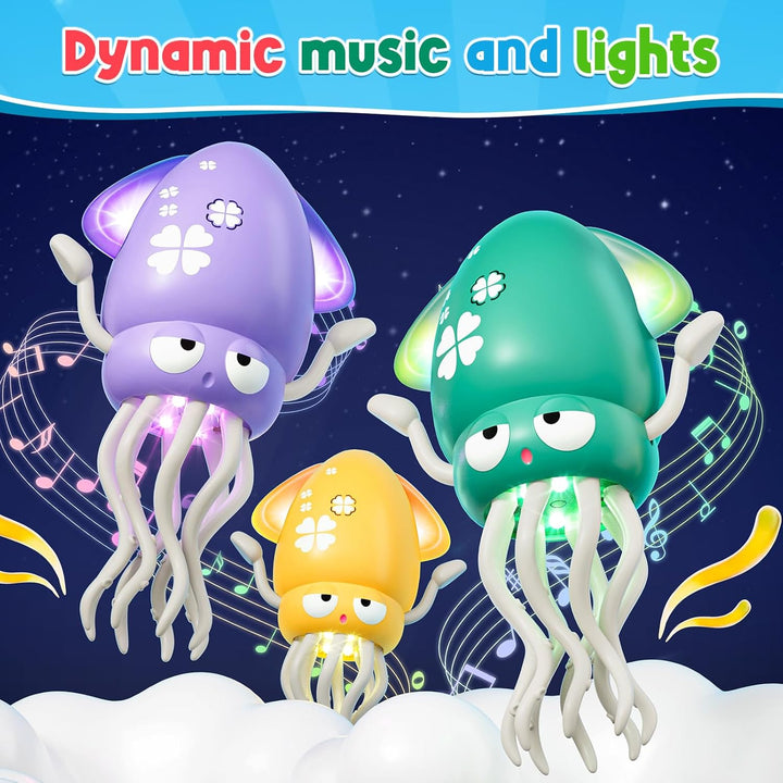 Tanzendes Octopus-Spielzeug, lustiges elektrisches tanzendes Octopus-Spielzeug mit LED & Musik, krea