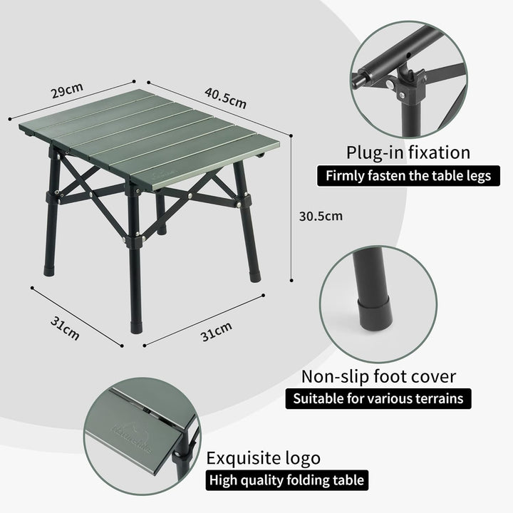 Naturehike Campingtisch Klapptisch aus Aluminium Tragbarer Klappstuhl Ultraleicht Camping Tisch Klei