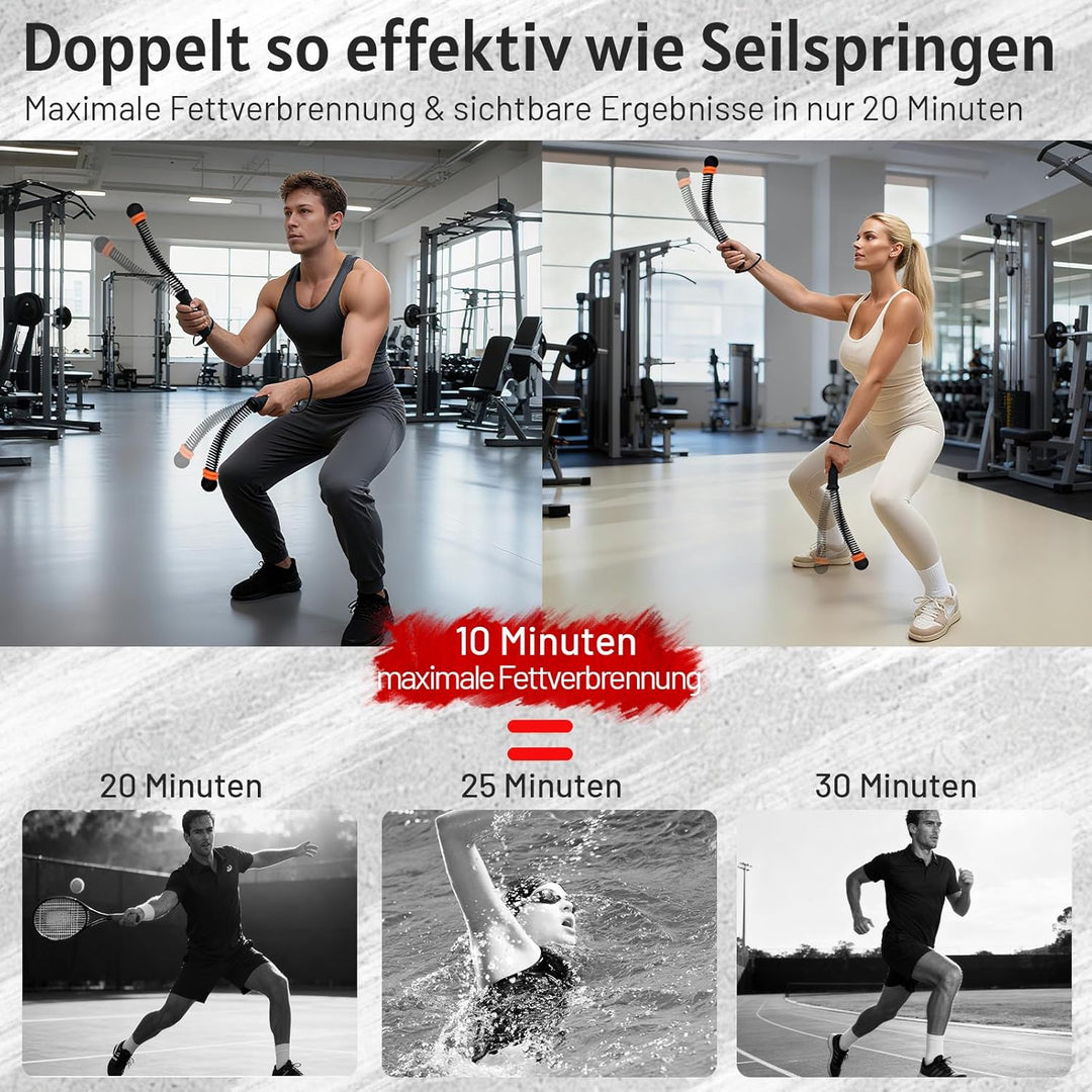 Tragbare Battle Rope Ohne Seil mit verstellbaren Gewichten, leises Home Gym,Ropeless Battle Rope mit