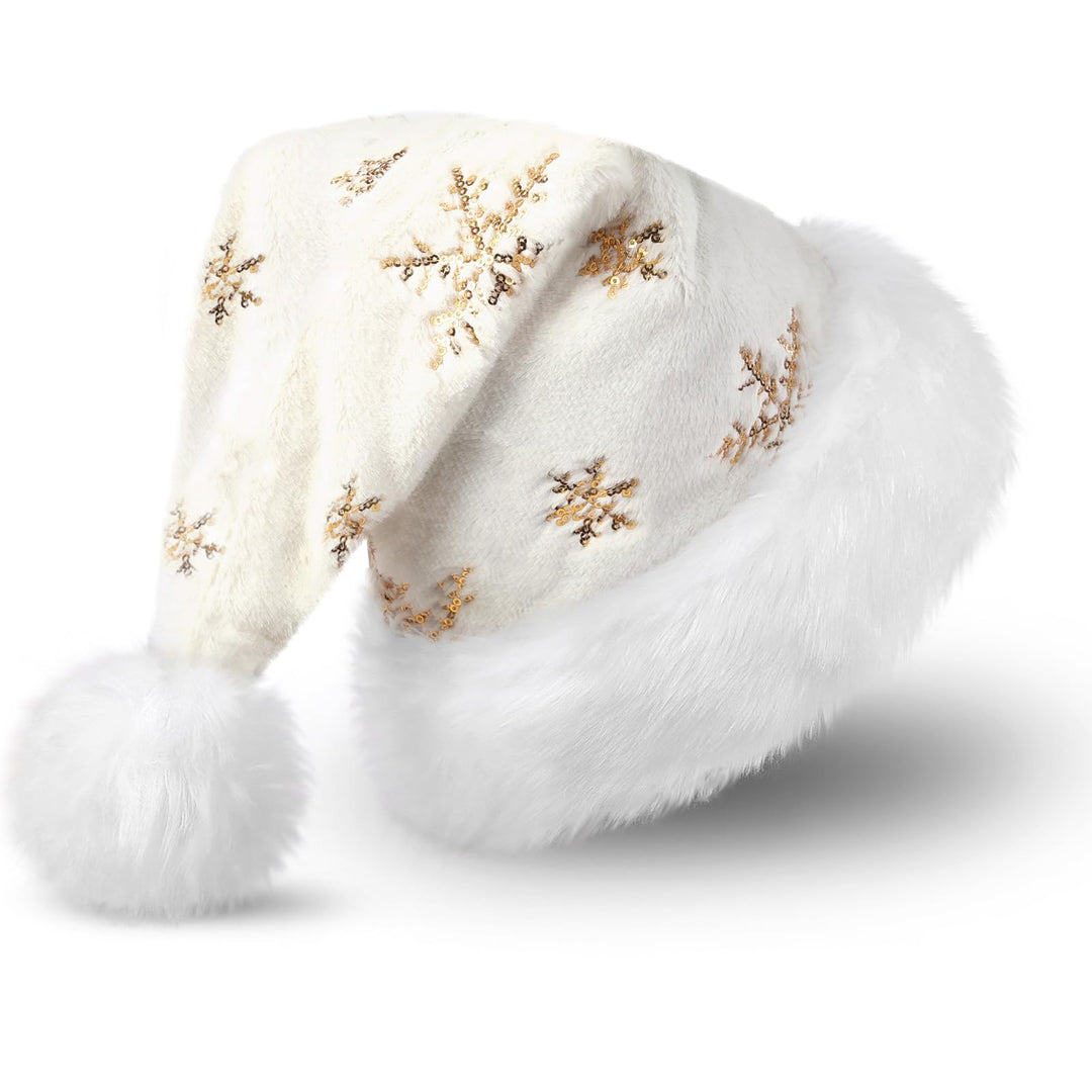 Weihnachtsmütze für Erwachsene, Plüsche Nikolausmütze für Damen und Herren, Warm and Dicker Weihnach