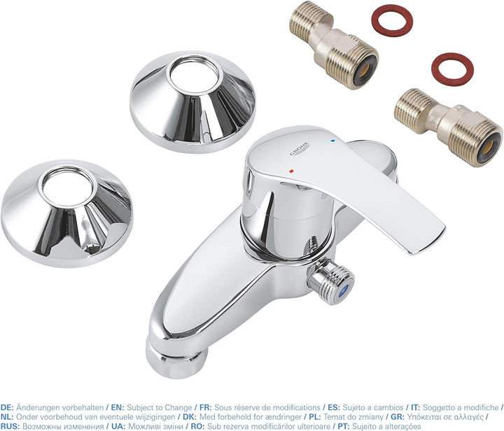 GROHE Eurosmart - Einhand-Brausebatterie (wassersparend, langlebige Oberfläche, Wandmontage), chrom,