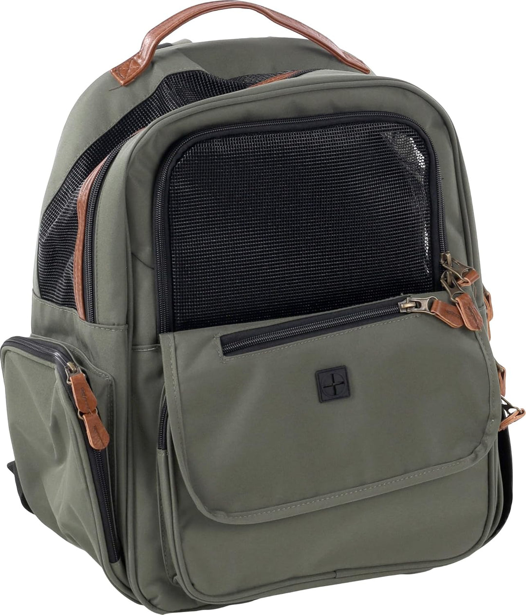 Hunderucksack - Rucksack Wiro Grün – 40x25x41cm – Polyester – verstärkte Rückenwand – Abnehmbarer Bo